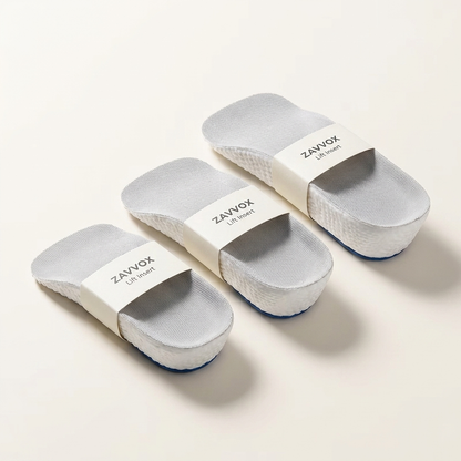 Zavvox Lift Essentials Height Insoles — 1.5 cm, 2.5 cm and 3.5 cm heights shown together